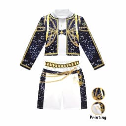 2026 Kids Girl Kpop Stage Performance Costume Hip Hop Outfit Cropped Jacket+Shorts 2PCS/Sets Streetwear Idol Concert Dance Party