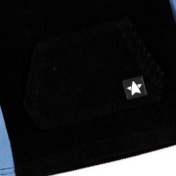 Kids Shirt Black Corduroy Dress Side Denim Panel Long Sleeves Boy/Girls T-Shirt Cangroo Pocket Family Set Outfit Hoodie Clothing