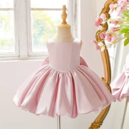 Girl Bow Ball Gown Pageant Newborn Host Formal Toddler First Birthday Cocktail Party Princess Baptism Frock