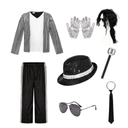 Boys Celebrity Cosplay Costume Set Sequin Jacket Pants With Accessories Kids Carnival Birthday Hip Hop Performance Outfit