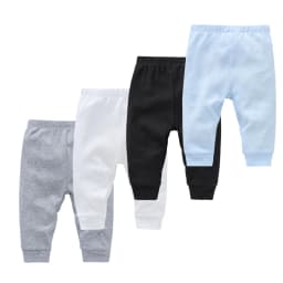 Kavkas 0-12M Cotton Newborn Baby 4 Pcs/lot Boy Girl Pants Solid Long Trousers Casual Baby Leggings For Girls Boys Spring Autumn