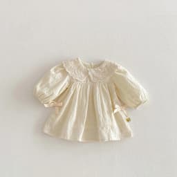 Spring 2026 New Style Korean-style Girls' Collared Plaid Long-Sleeved Dress- Fresh and Cute Princess-style Butterfly Knot Dress