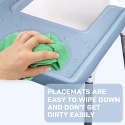 Full-coverage silicone placemat for IKEA high chairs—dishwasher-safe, BPA-free, designed for toddlers learning to feed themselve