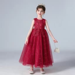 BX683 Kids Dresses For Girls Lace Dress Gown Princess Clothes Children Formal Evening Party Flower Girls Wedding Vestidois
