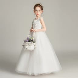 BX683 Kids Dresses For Girls Lace Dress Gown Princess Clothes Children Formal Evening Party Flower Girls Wedding Vestidois