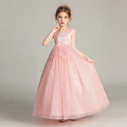 BX683 Kids Dresses For Girls Lace Dress Gown Princess Clothes Children Formal Evening Party Flower Girls Wedding Vestidois