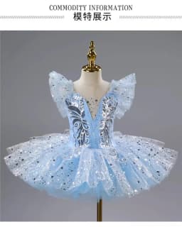 Romantic Kids Ballet Tutu Dress Girl's Dance Skirt Gold Sequin Ballet Skirt Performance Clothing Children Long Princess Dress