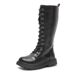 Girls Long Boots Children Knee-High Fashion Motorcycle Boots Rubber Soft Platform for Princess Kids High Boots Classic Winter