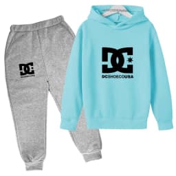 Kids Spring Autumn Casual Simple Print 2pcs Hoodie+Pants Tracksuits Trend Outfits Clothes Sets For 2-13 Years Boys And Girls
