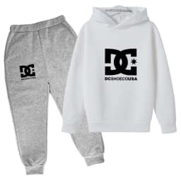 Kids Spring Autumn Casual Simple Print 2pcs Hoodie+Pants Tracksuits Trend Outfits Clothes Sets For 2-13 Years Boys And Girls