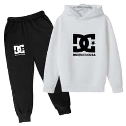 Kids Spring Autumn Casual Simple Print 2pcs Hoodie+Pants Tracksuits Trend Outfits Clothes Sets For 2-13 Years Boys And Girls