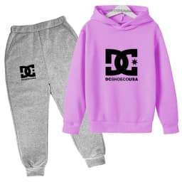 Kids Spring Autumn Casual Simple Print 2pcs Hoodie+Pants Tracksuits Trend Outfits Clothes Sets For 2-13 Years Boys And Girls