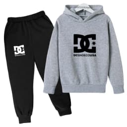 Kids Spring Autumn Casual Simple Print 2pcs Hoodie+Pants Tracksuits Trend Outfits Clothes Sets For 2-13 Years Boys And Girls