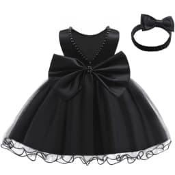 Baby Dresses Girl 1st Birthday Party Backless Embroidery Elegant Big Bow Wedding White Tutu Gown Girls Christening Costume