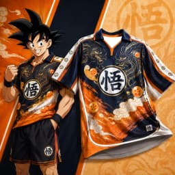 Seven Dragon Ball Sun Wukong Theme Jersey China-Chic Golden Dragon Wu Word 3D Printing Large Loose Breathable Short Sleeve