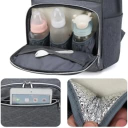 Multifunctional Large Capacity Diaper Backpack with Changing Mat - Hanging Stroller Organizer for Mom & Baby