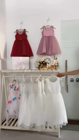 Girl Family Set Princess Dress White Lace Long Dress Wedding Flower Children Open Back Wedding Dress Girl Elegant Evening Dress