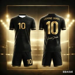 Summer New Collection No.10 # Yamal # Shirt Stripe Fan Collection Retro Quick Drying Sports Short Sleeved Shorts Set Kids