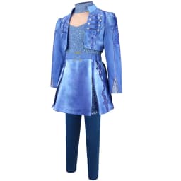 Girls Descendants Blue Jacket Wicked Fairy Tale Halloween Fancy Dress Outfit Kids Carnival Birthday Party Clothes Girls Theme Ev