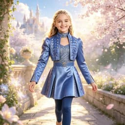 Girls Descendants Blue Jacket Wicked Fairy Tale Halloween Fancy Dress Outfit Kids Carnival Birthday Party Clothes Girls Theme Ev
