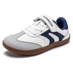 HOBIBEAR Big Kids Barefoot Shoe Wide Toe Hook Loop Sneaker Artificial Leather Non-Slip Zero Drop Lightweight Comfort Shoe