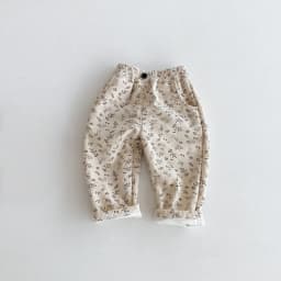 Winter 0-5Y Baby Boys Girls Corduroy Pants Fleece Lined Leopard Floral Print Wide Leg Trousers Warm Soft Children Clothing