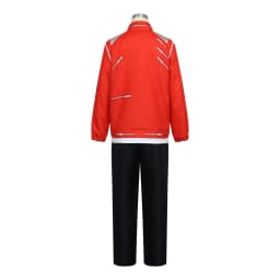Boys Singer Red Jacket Piano Print T-Shirt Black Pants Set Halloween Kids Stage Cosplay Party Outfit