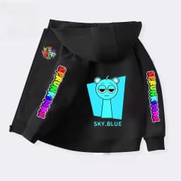 Sprunki Zipper Hoodies for Children Incredibox Anime Figures Girl Sweatshirt Kids Spring Autumn Pullover Gift Boys Clothes 4-14Y
