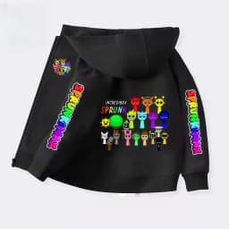 Sprunki Zipper Hoodies for Children Incredibox Anime Figures Girl Sweatshirt Kids Spring Autumn Pullover Gift Boys Clothes 4-14Y
