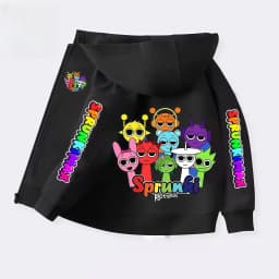 Sprunki Zipper Hoodies for Children Incredibox Anime Figures Girl Sweatshirt Kids Spring Autumn Pullover Gift Boys Clothes 4-14Y