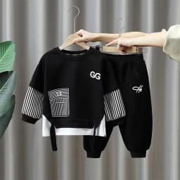 2Pcs 2026 New Style Autumn Winter Baby Boys Long Sleeve Sweatshirt &Pant Casual Sports Suit Western Fashion Clothes Set For 1-3Y