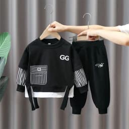 2Pcs 2026 New Style Autumn Winter Baby Boys Long Sleeve Sweatshirt &Pant Casual Sports Suit Western Fashion Clothes Set For 1-3Y