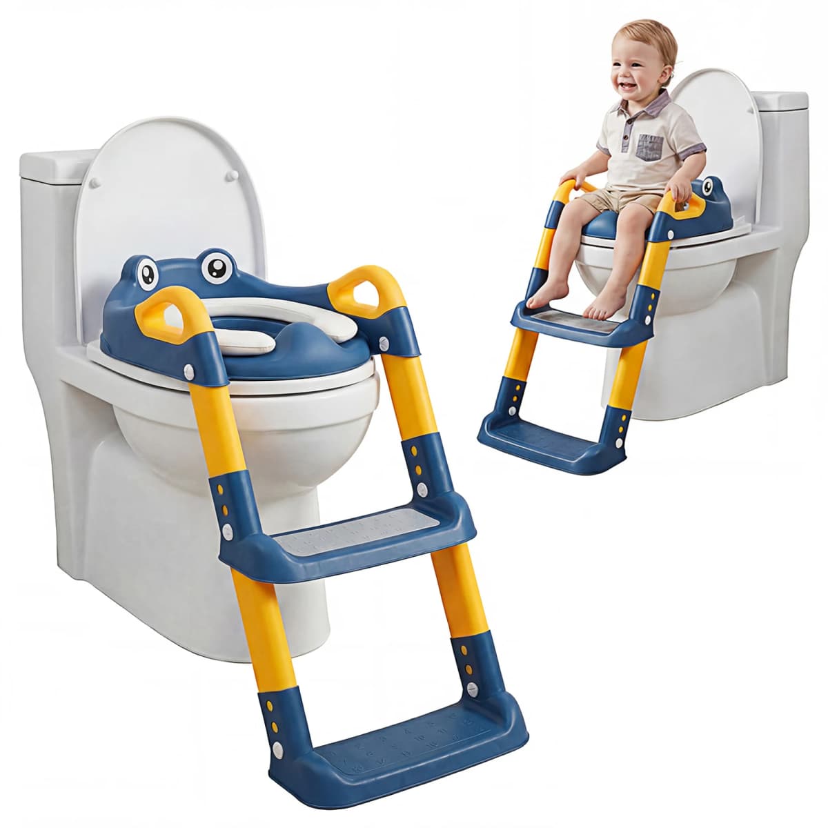 Children's Toilet Seat Staircase Portable Foldable Kids Auxiliary Toilet Ladder Baby Urinal for Toddler Training Potty