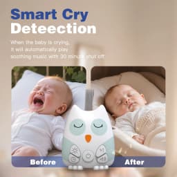 Portable White Noise Sound Machine for Baby 30 Soothing Sounds Crying Sensor for Infants with Night Light Timer Rechargeable