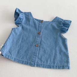 2026 Summer Girls' Flared Denim Embroidered Set - Fashion Lightweight Top + Shorts Set for Baby Girls
