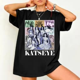 Retro Katseye Beautiful Chaos T-shirts Kpop Tee Kids and Man Oversized Tee Graphic Short Sleeve T-Shirt Unisex Men Women Summer