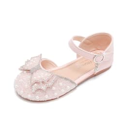 2026 Summer Girls Sandals Fashion Sequins Rhinestone Bow Girls Princess Shoes Baby Girl Shoes Flat Heel Sandals Size 23-35