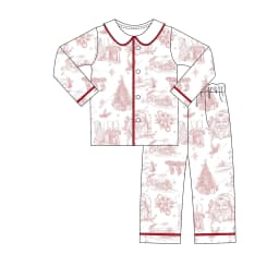 Wholesale Christmas Casul Ruffled Toddler Girls Pajamas Long Sleeves Newborn Jumpsuit Sleepwear Outfits with Robe