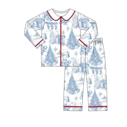 Wholesale Christmas Casul Ruffled Toddler Girls Pajamas Long Sleeves Newborn Jumpsuit Sleepwear Outfits with Robe