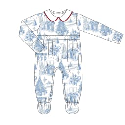 Wholesale Christmas Casul Ruffled Toddler Girls Pajamas Long Sleeves Newborn Jumpsuit Sleepwear Outfits with Robe