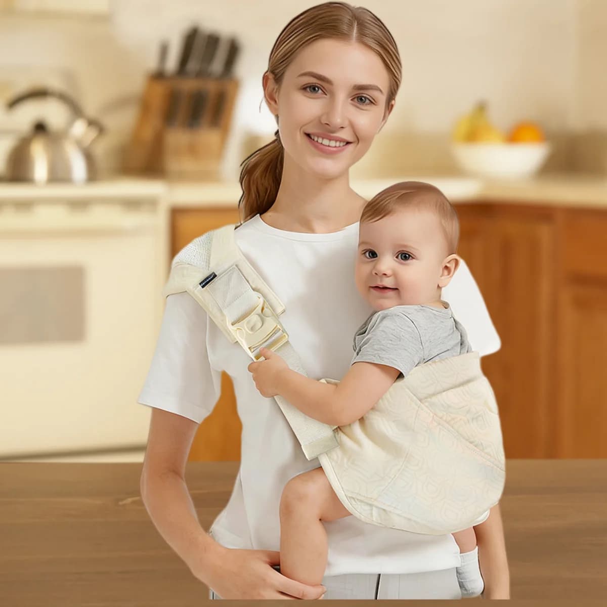 Newborn Baby Carrier Sling Adjustable Crossbody Wrap Infant Holder Baby Bag Hip-seat Ergonomic Support for Hands-Free Carrying