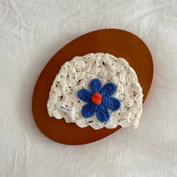 Spring Kids Knit Hat 3-6T Sweet Knitted Flower Girls Head Cap Hollowed-out Breathable Children Styling Hat
