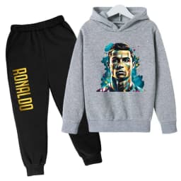 Ronaldo CR7 Print Football Idol Clothing Children Hoodie 2pcs Set Pants Suit Kids Boys Tracksuit Girls Clothing Sport Tracksuits