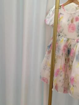 Fashion Flower Printed Party Girls Dresses Christmas Costume White Wedding Birthday Princess Prom Dress for Girl Bridesmaid Gown