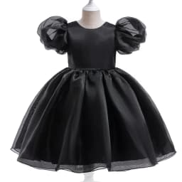 Fashion Flower Printed Party Girls Dresses Christmas Costume White Wedding Birthday Princess Prom Dress for Girl Bridesmaid Gown