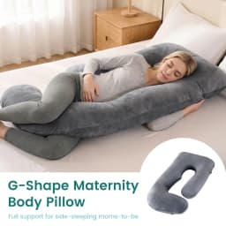 Soft Velvet J-Shaped Full Body Maternity Pillow Pregnant Women Back Leg Tummy Support Comfort Sleeping Pillow Festival Present