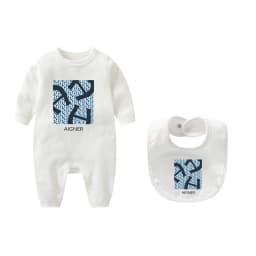 Fashion design newborn jumpsuit autumn new item, children's jumpsuit, scarf, scarf, men's baby long sleeved 2-piece set