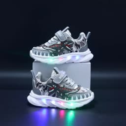 LED Children Cute Cartoon Boys Casual Sneaker for Children Shoes Girl Mesh Breathable Lighting Shoes Baby Illuminated Shoe