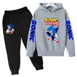 Kids Supersonic Clothing Jogging Blue Sweatshirt Top Coat+Pants Two-piece set Hoodie Boys Girls3-12Yrs Clothes Casual Sports Set