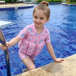 Toddler Buoyancy Swimsuit 1 to 6 Years Little Girl Swimwear UPF50+ Cute Cartoon Baby Beach Swimming Suits for Kids Floating Suit